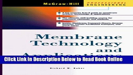 Download Membrane Technology and Applications  Ebook Free