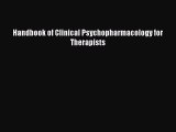 Read Handbook of Clinical Psychopharmacology for Therapists Ebook Free