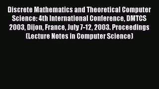 [PDF] Discrete Mathematics and Theoretical Computer Science: 4th International Conference DMTCS