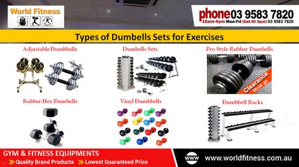 Dumbbells to Buy from Online Australian Store @ www.worldfitness.com.au