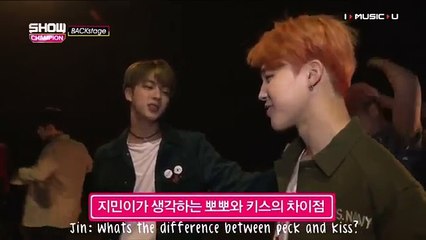 [ENGSUB] BTS Backstage Difference Peck and Kiss