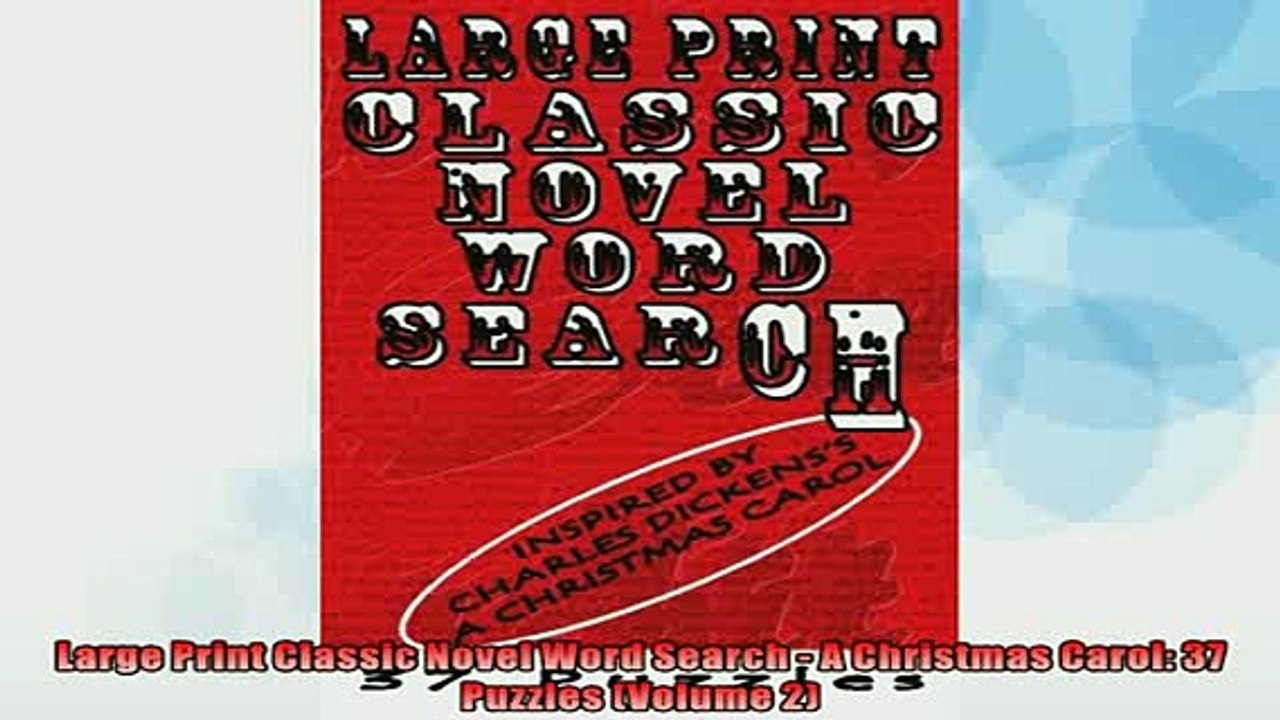 EBOOK ONLINE  Large Print Classic Novel Word Search  A Christmas Carol 37 Puzzles Volume 2  DOWNLOAD ONLINE