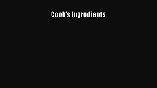 Read Books Cook's Ingredients E-Book Free