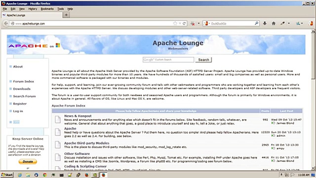 Installing Apache 2.4 VC11 (Windows 7