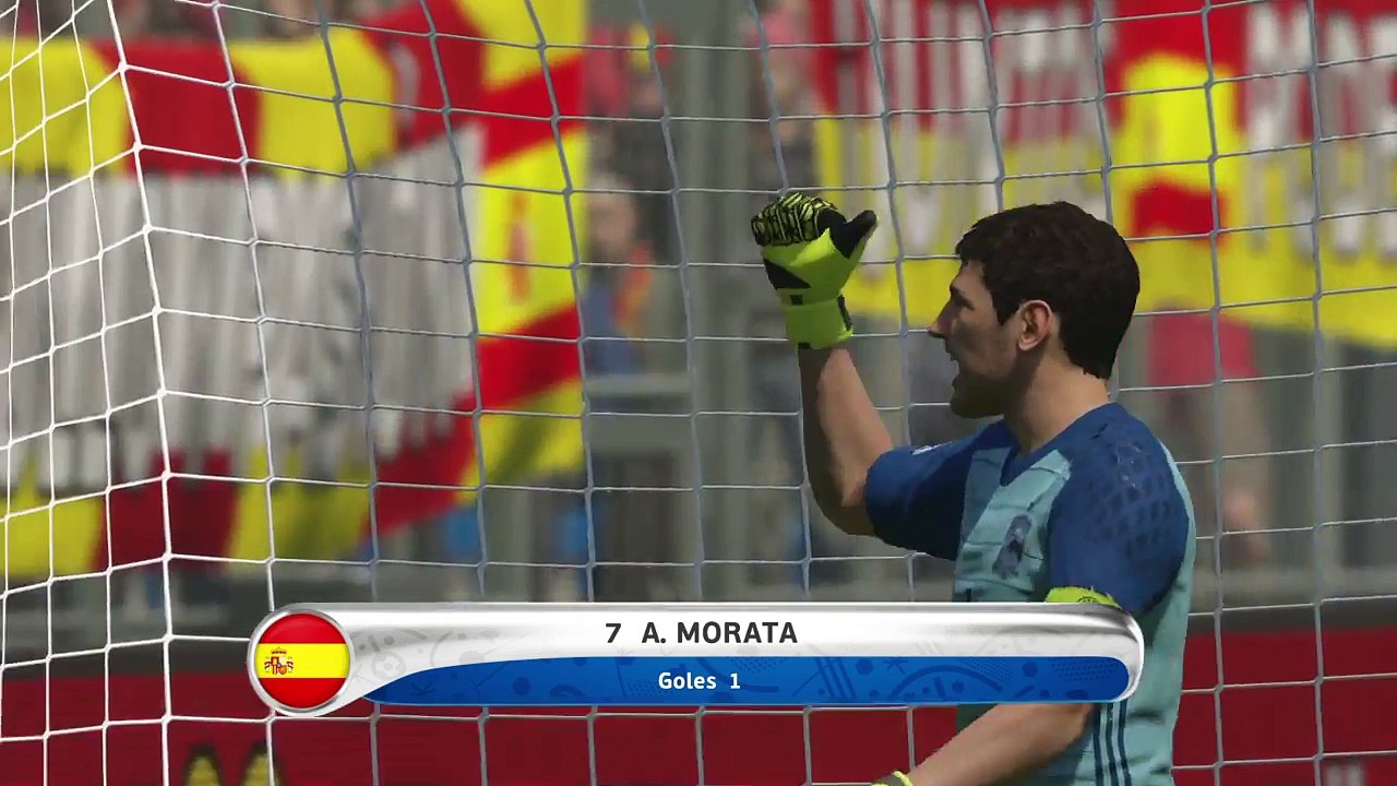 Golazo de Morata a Italia - Seleccion Española - Uefa Euro 2016 - Pro Evolution Soccer 2016 - PS4.