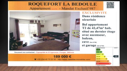 Vente appartement T2 Roquefort la Bedoule mdt 987