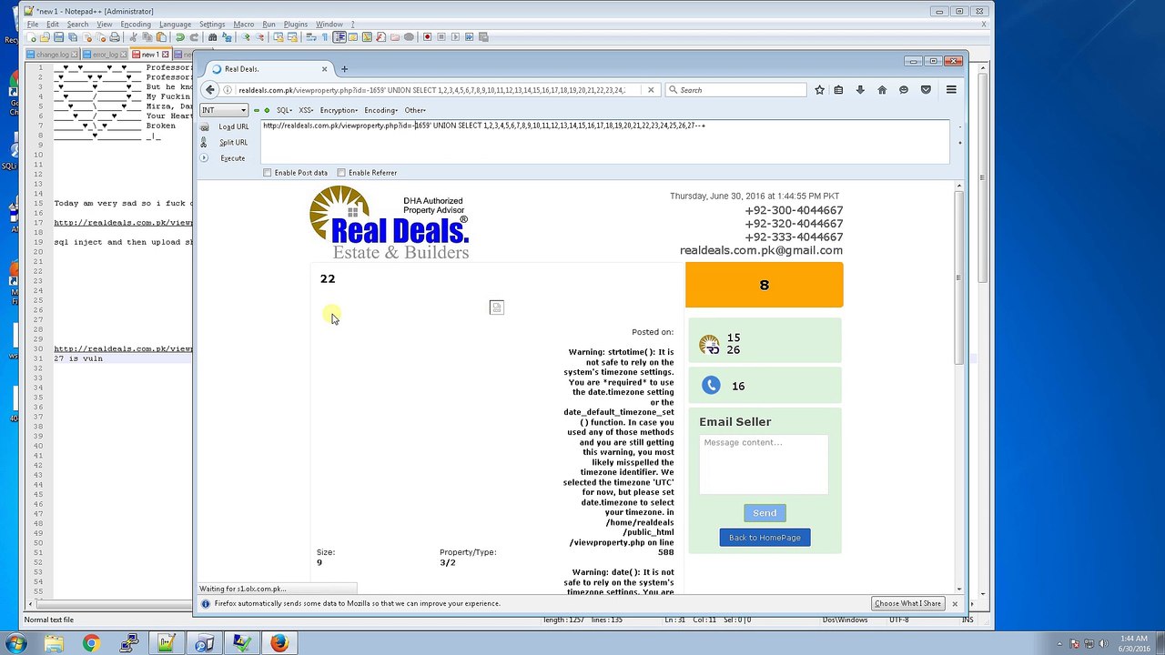 SQL Injection with Upload shell and Deface