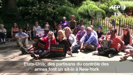 Des partisans du contrôle des armes font un sit-in à New-York