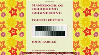 READ book  Handbook of Recording Engineering Full Free