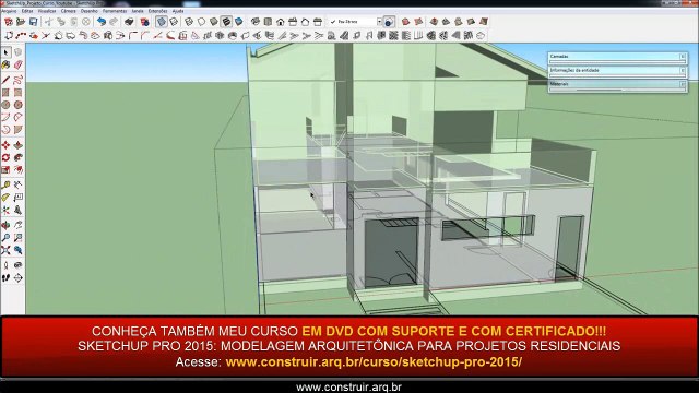 Curso SketchUp Básico Gratuito 24/40: Abrindo vãos de janelas