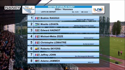 200m H - Nancy, 14 juin 2016 (Lemaitre, 20.34)