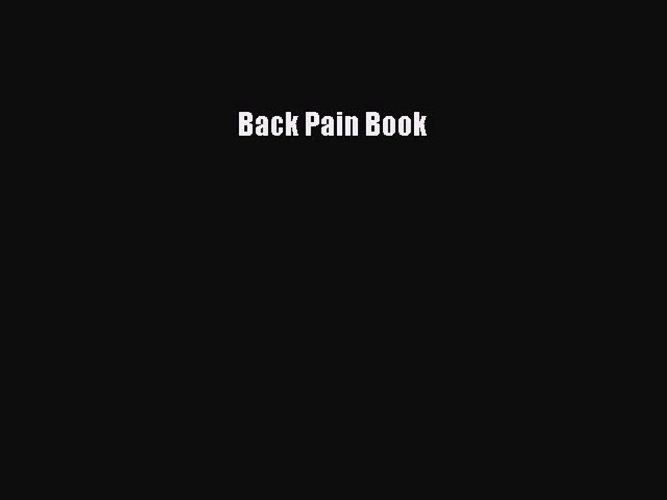 Read Back Pain Book Ebook Free