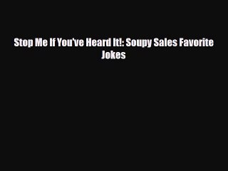 Read Books Stop Me If You've Heard It!: Soupy Sales Favorite Jokes E-Book Free