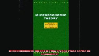 Popular book  MICROECONOMIC THEORY7E The Dryden Press series in economics