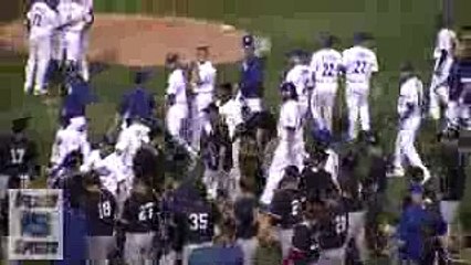BASEBALL BRAWL INLAND_SPORTS- - High Desert vs. Rancho Cucamonga Benches Clearing Brawl