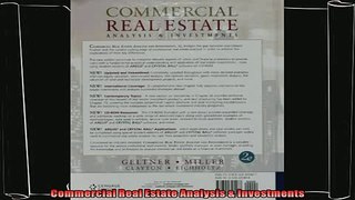there is  Commercial Real Estate Analysis  Investments