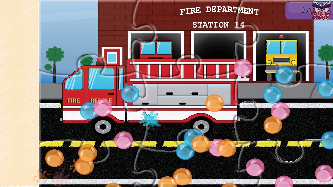 Transport for kids - Police car, ambulance, school bus - Vehicles - Puzzle for children