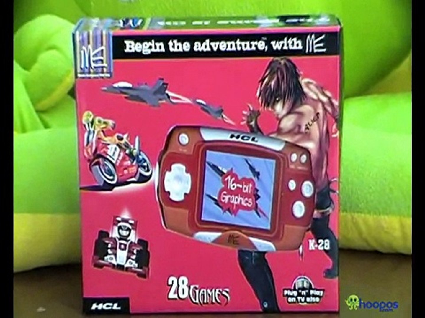 hcl pure gaming console with 28 games, brown