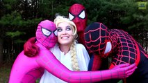 Dondurulmuş Elsa Hayalet Prank ! Spiderman , Pembe Spidergirl , Anna , Ariel ve Elsa