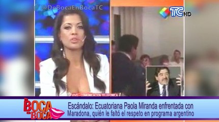 Ecuatoriana Paola Miranda enfrentada con Maradona, quién le faltó el respeto en programa argentino