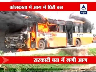 Snag sparks fire in Calcutta State Transport Corporation bus