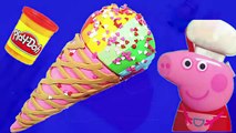 PLAY DOH FROZEN TOYS!! CREATE playdoh IceCream cup rainbow for peppa pig   Happy toy collection