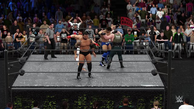 WWE 2K16 ken shamrock v ryu v bane v batista