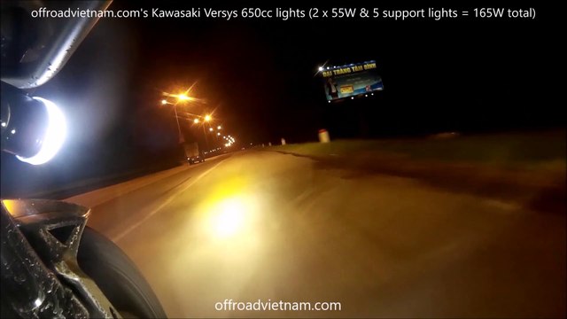 On Vietnam Motorcycle Tours, LED Lights Improve Visibility For Night Riding (Test Đèn LED) | OffroadVietnam.Com