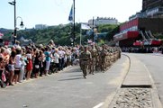 1st Coldstream Guards March at The Yorkshire Regiment Freedom Parade in Scarborough 26 June 2010