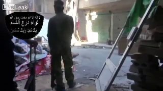 Syria   FSA rebels hit by SAA mortar shell aug 29
