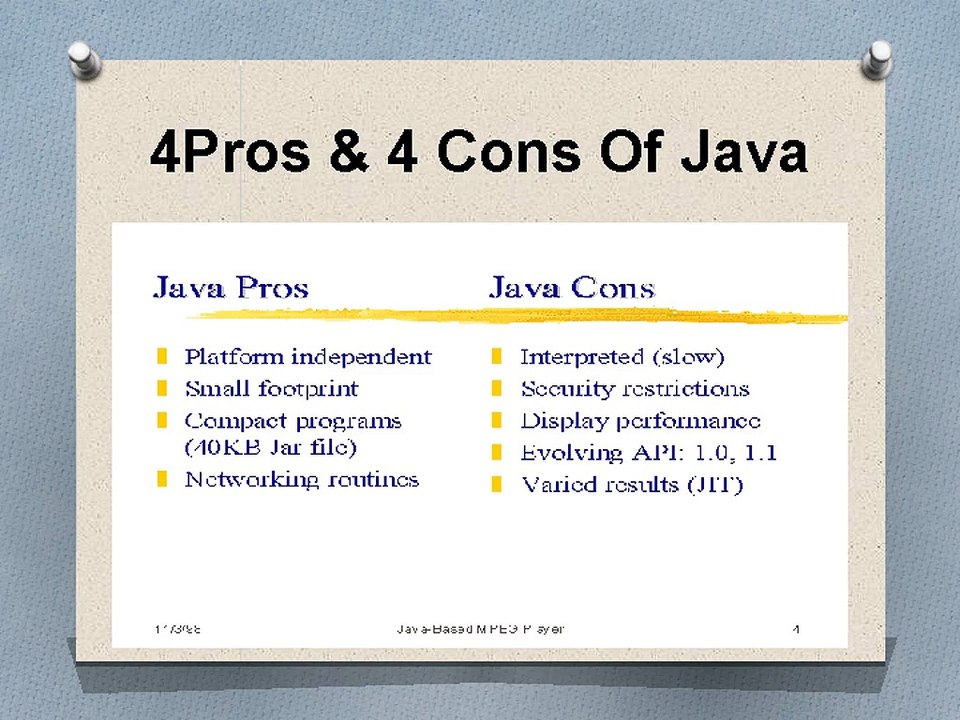 The Ultimate Guide To 4 pros and 4 cons of Java