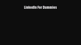 Download LinkedIn For Dummies Ebook Free