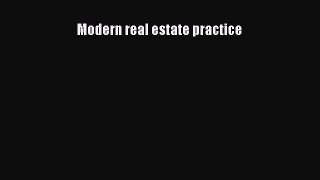 Read Book Modern real estate practice ebook textbooks