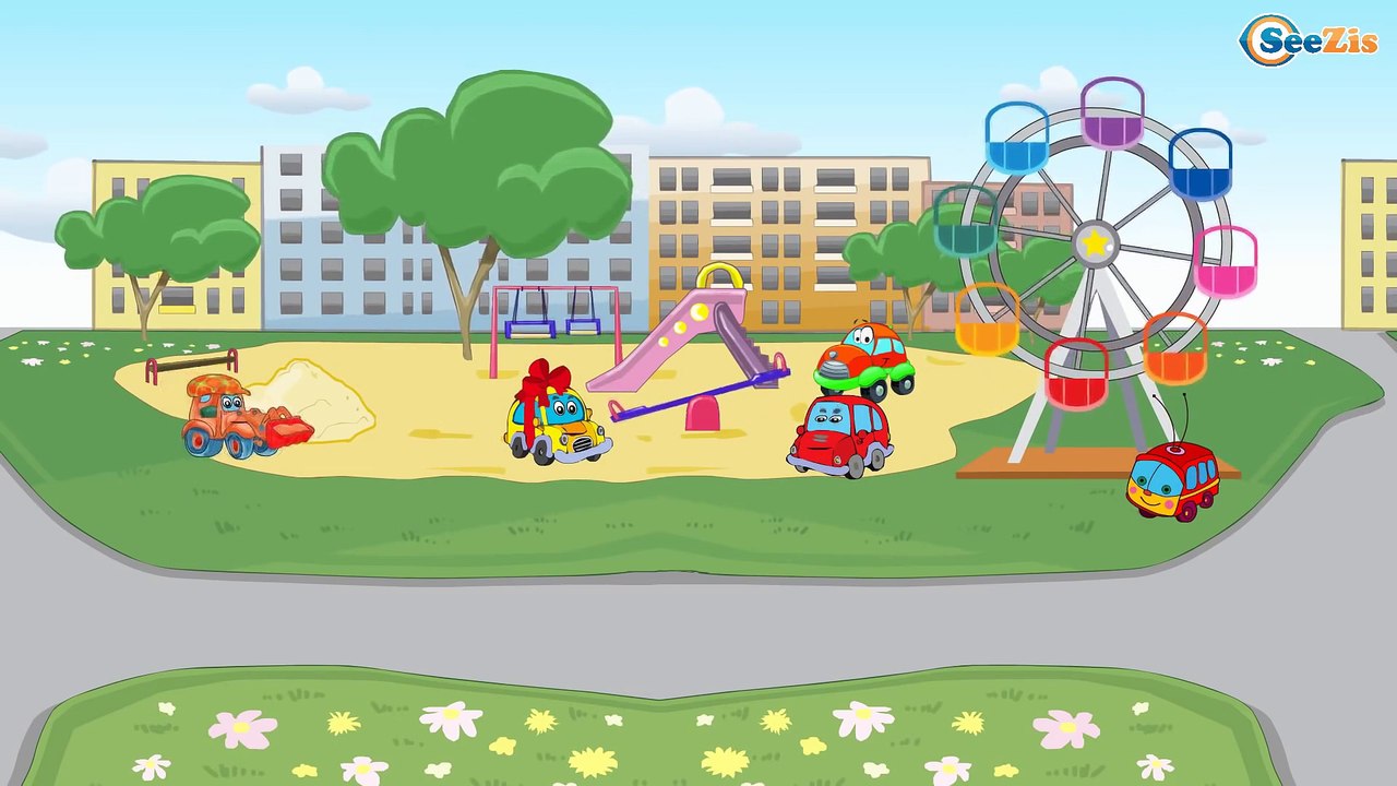 Carros para niños. Tractor, Hormigonera, Excavadora. Carritos infantiles. Caricaturas de Coches