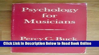 Read Psychology for Musicians  Ebook Free
