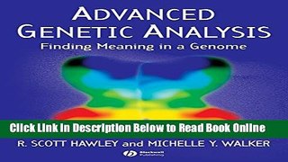 Download Advanced Genetic Analysis: Finding Meaning in a Genome  PDF Free