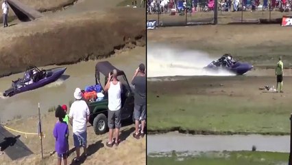 Course parfaite en bateau de course !