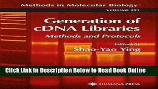 Read Generation of cDNA Libraries: Methods and Protocols (Methods in Molecular Biology)  PDF Free