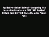 Read Applied Parallel and Scientific Computing: 10th International Conference PARA 2010 ReykjavÃ­k