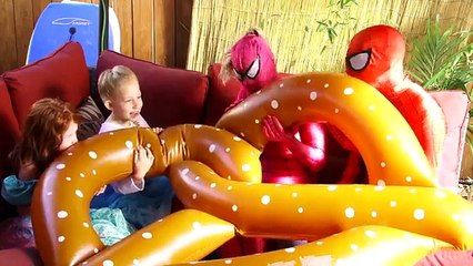 Spiderman & Frozen Elsa Help Pink Spidergirl Mermaid in Toilet! Funny Compilation with Tinkerbell | Funny Spiderman | Funny Supperhero