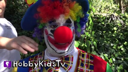World's Biggest CLOWN Surprise Egg! PRANKS + Toy Hunt. Balloon Animals n' Batman Bucket HobbyKidsTV_12
