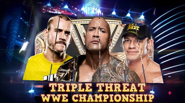 WWE Wrestlemania 29 :Cm Punk Vs John Cena Vs The Rock (c) Triple Threat WWE Championship Match (HD)