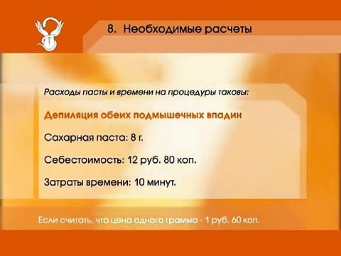 Нормы затрат времени и пасты на шугаринг Шугаринг.Депиляция