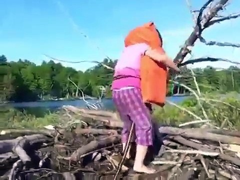 Папа, папа! Смотри, что я нашла. Очень смелая девочка )) Смотрите