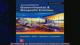 different   Accounting for Governmental  Nonprofit Entities