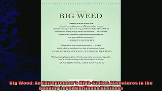 behold  Big Weed An Entrepreneurs HighStakes Adventures in the Budding Legal Marijuana Business