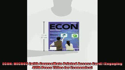 Popular book  ECON MICRO3 with CourseMate Printed Access Card Engaging 4LTR Press Titles for