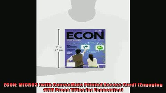 Popular book ECON MICRO3 with CourseMate Printed Access Card Engaging 4LTR Press Titles for