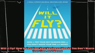 different   Will It Fly How to Test Your Next Business Idea So You Dont Waste Your Time and Money
