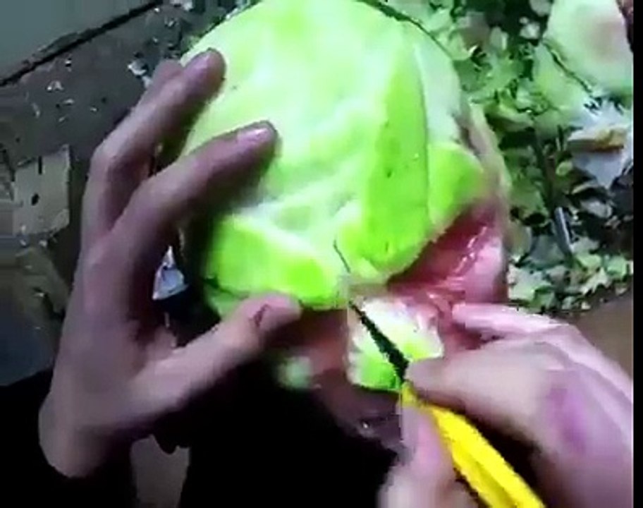 fruit carving | Face on watermelon
